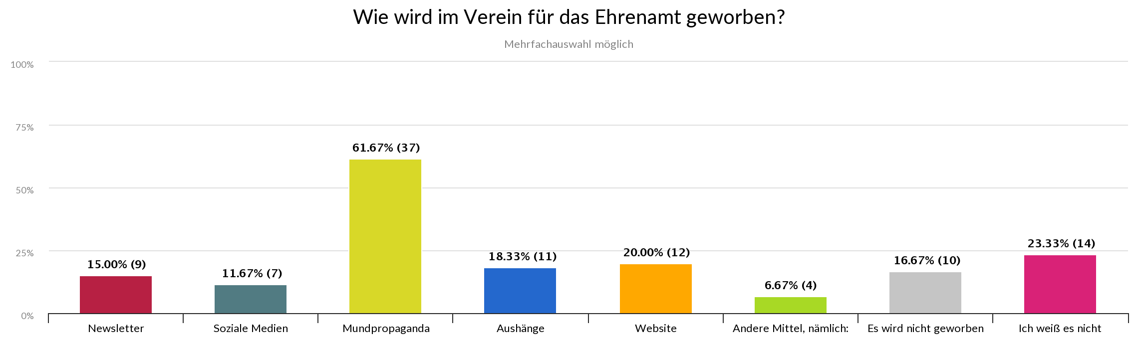 Statistik - Wie wird im Verein für das Ehrenamt geworben