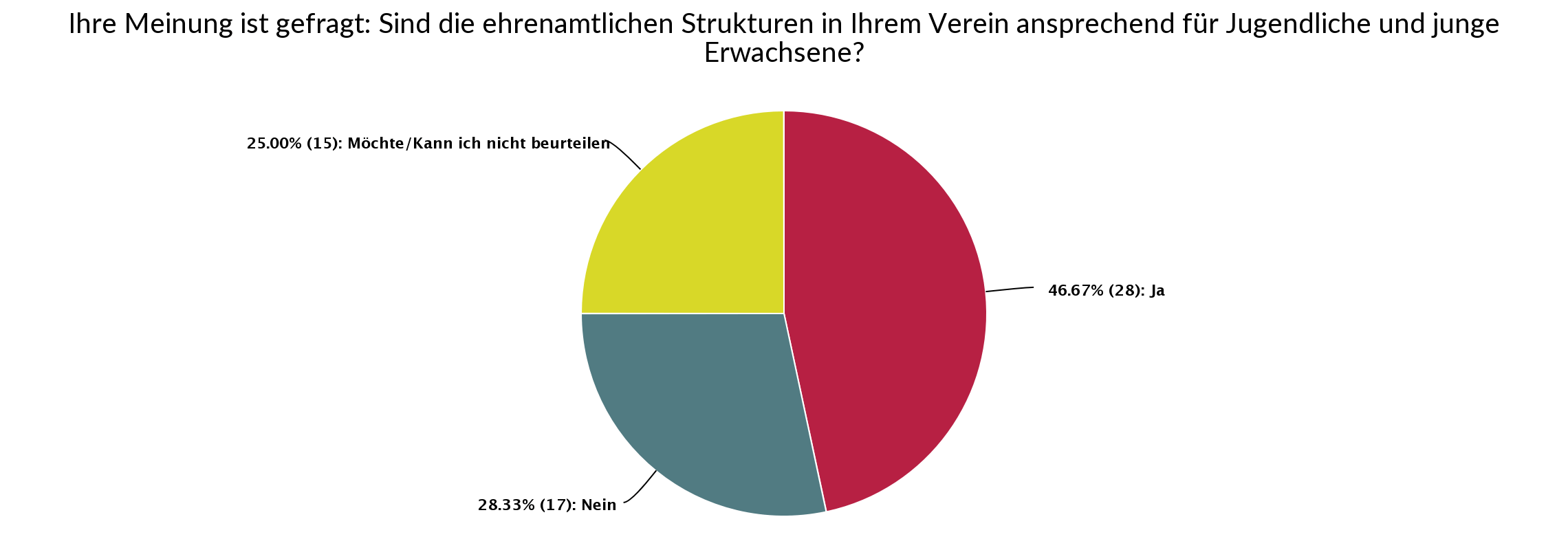 Statistik - Sind die ehrenamtlichen Strukturen in Ihrem Verein ansprechend für Jugendliche und junge Erwachsene
