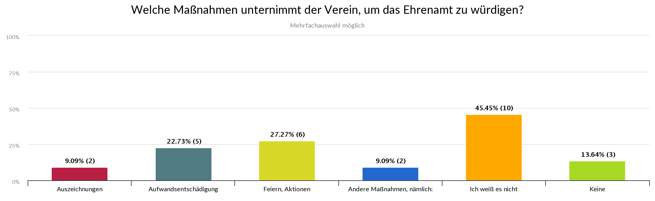 Statistik - welche Maßnahmen unternimmt der Verein, um das Ehrenamt zu würdigen