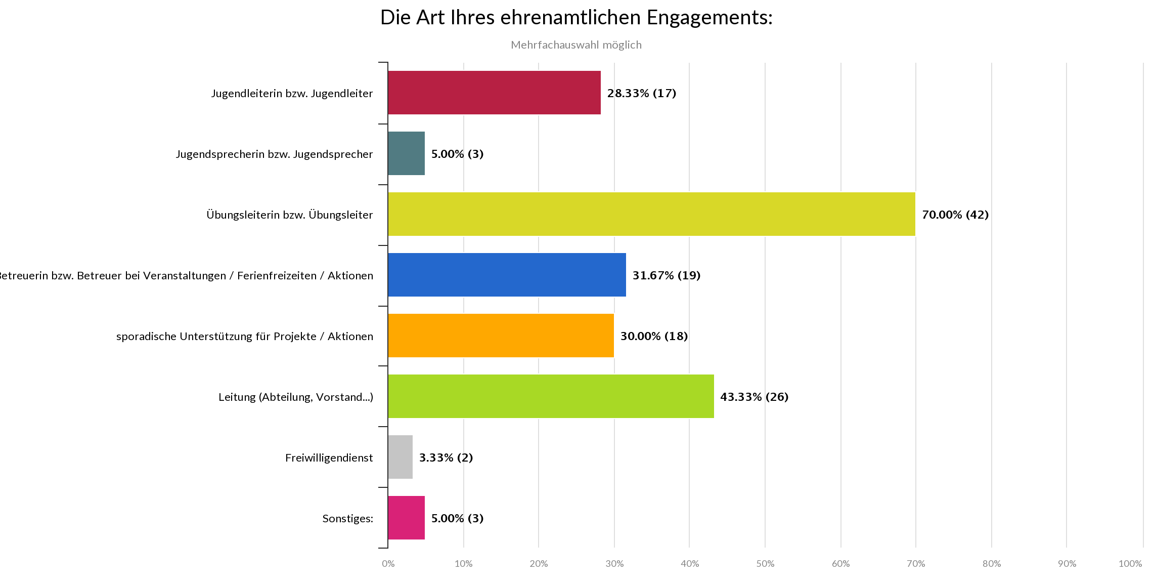 Statistik - die Art Ihres ehrenamtlichen Engagements