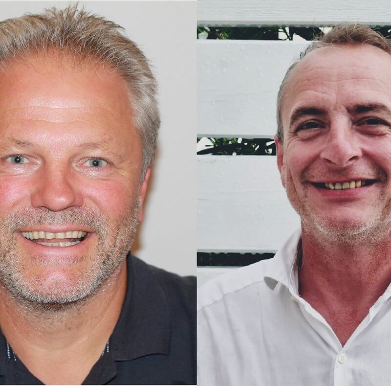 Portraits von zwei Männern nebeneinander