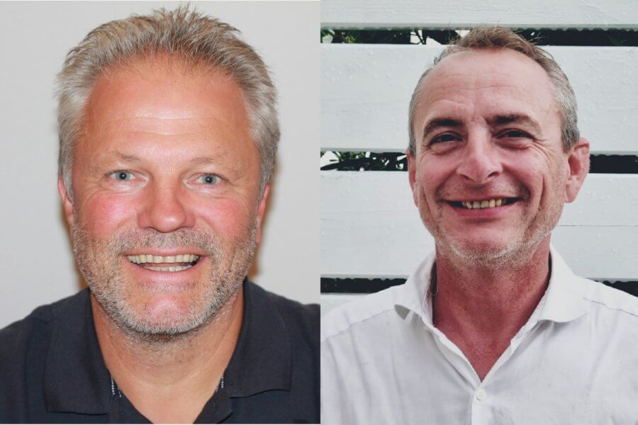 Portraits von zwei Männern nebeneinander