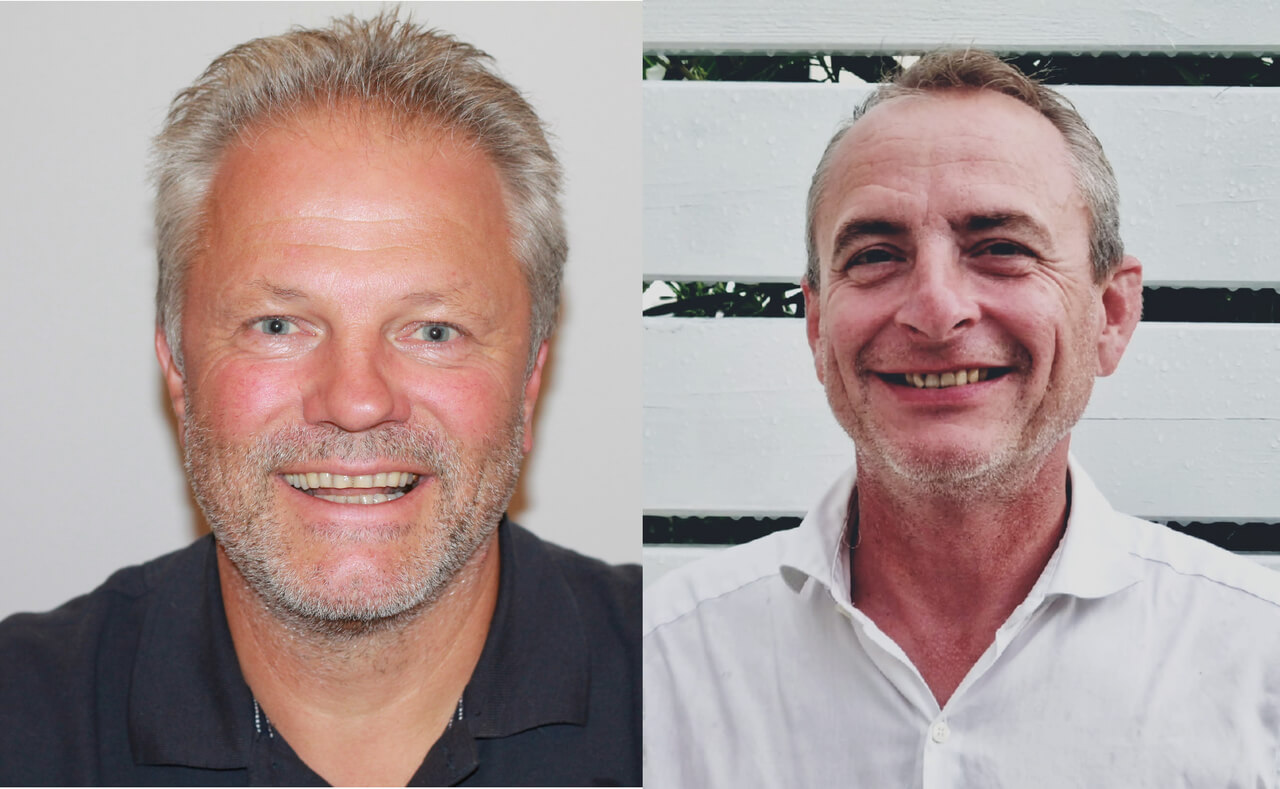 Portraits von zwei Männern nebeneinander