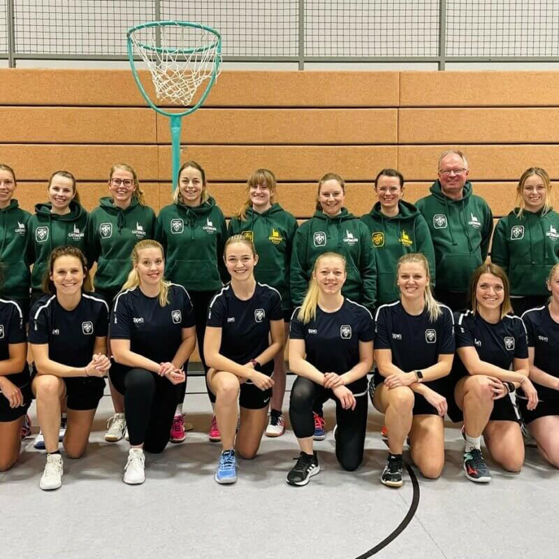 Teamfoto der Korbballspielerinnen des TSV Milbertshofen