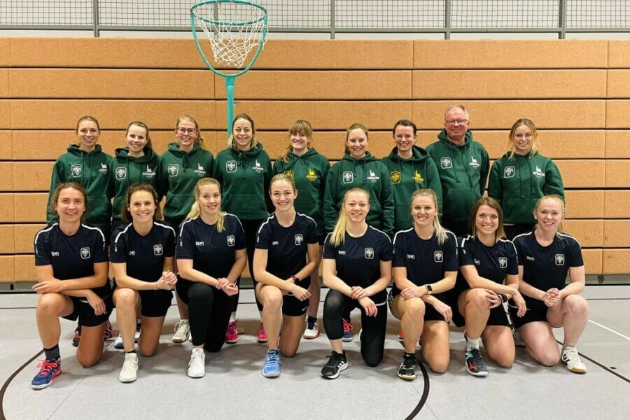 Teamfoto der Korbballspielerinnen des TSV Milbertshofen