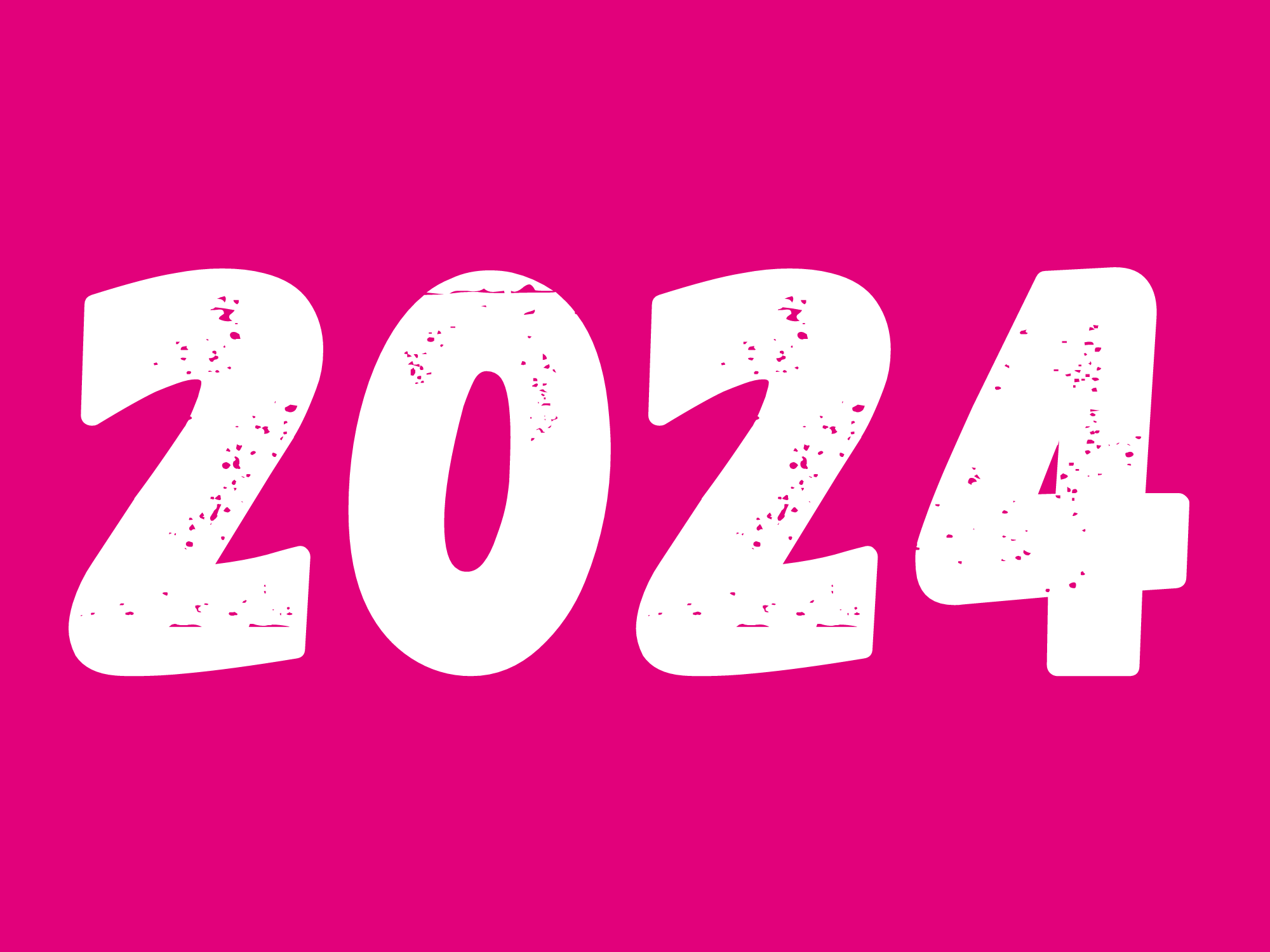 Text 2024 auf pinkem Hintergrund