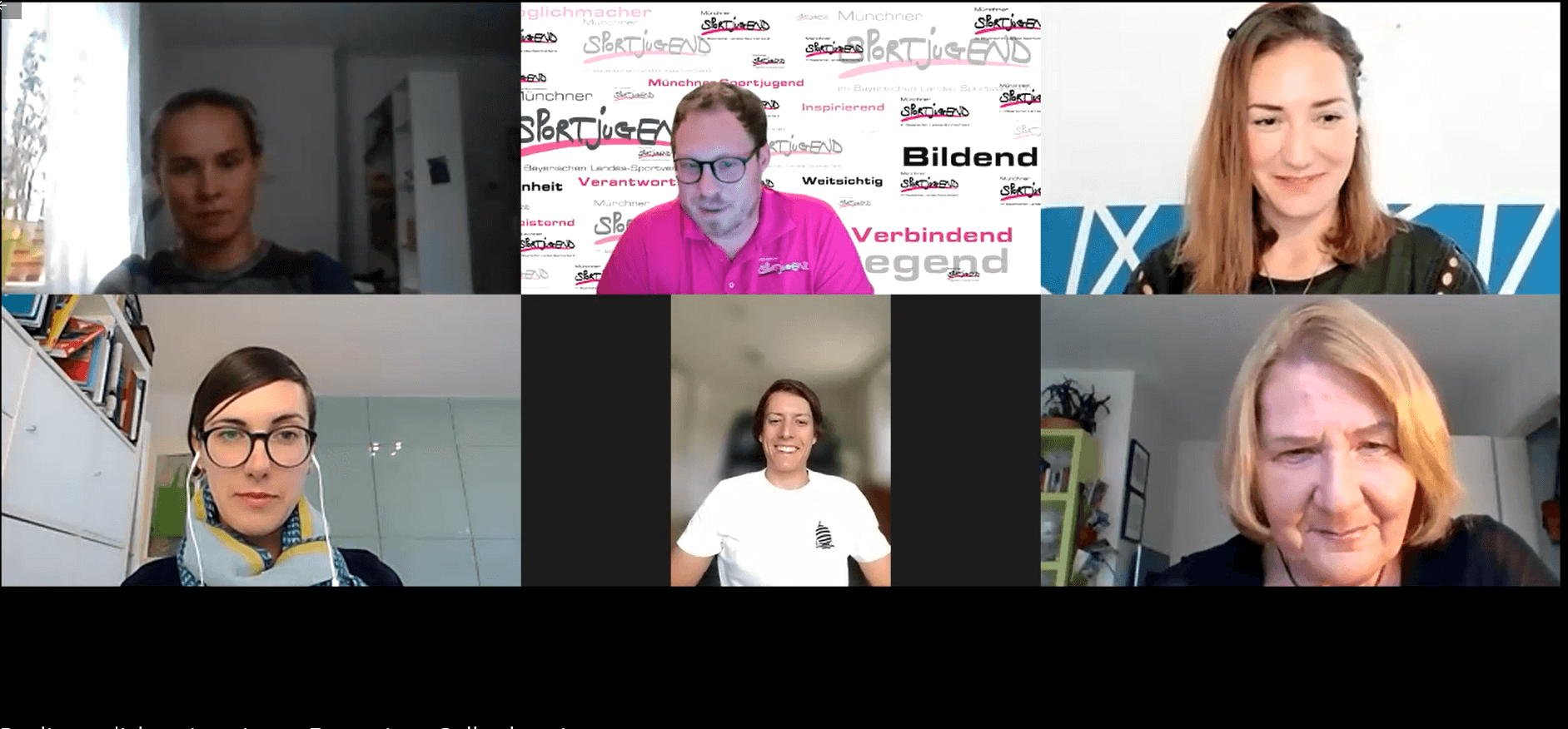 Screenshot einer Zoom Konferenz mit sechs Teilnehmern