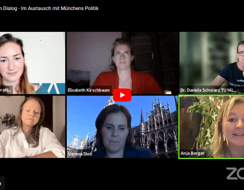 Thumbnail Youtubevideo einer Zoom-Konferenz mit sechs Teilnehmern