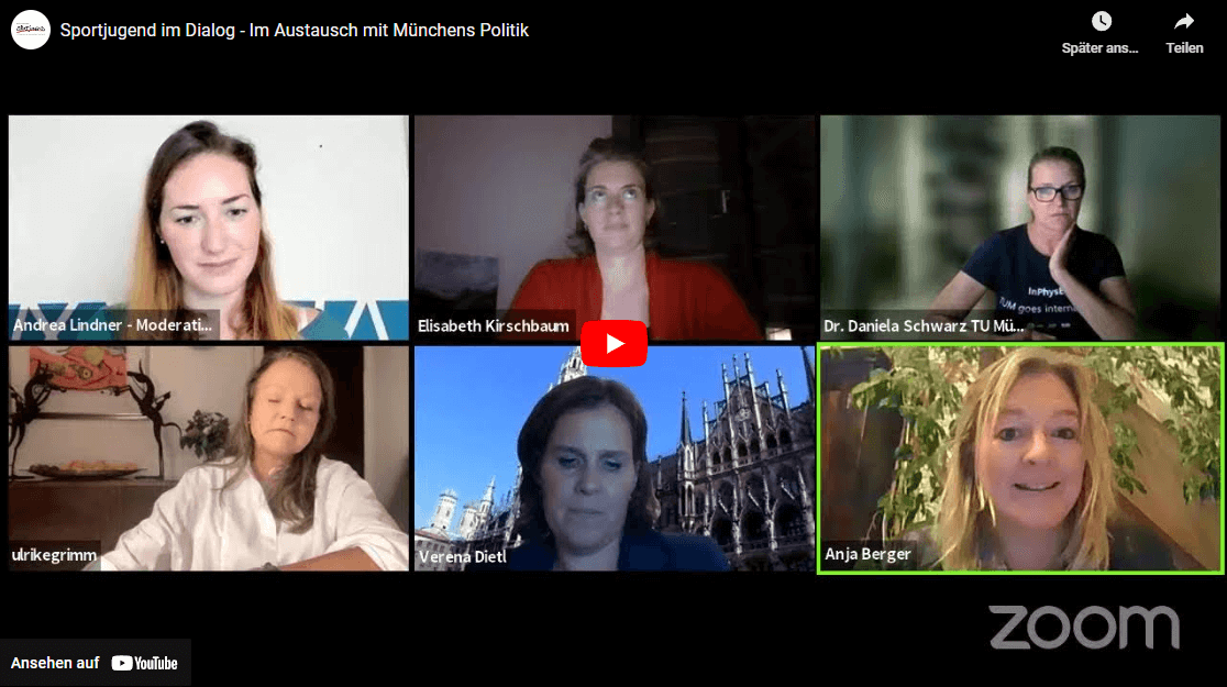 Thumbnail Youtubevideo einer Zoom-Konferenz mit sechs Teilnehmern